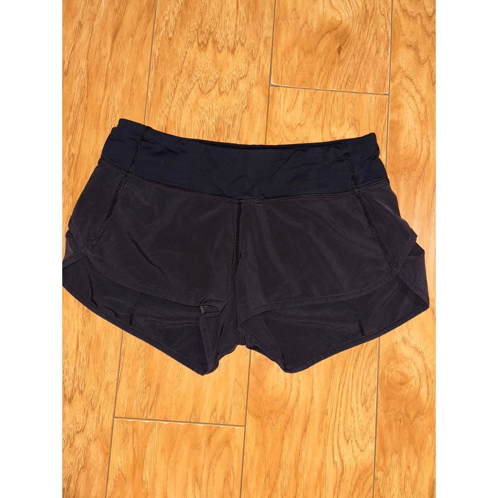 Lululemon Speed Up Low Rise Shorts Black 2" Inseam Size 4 Mini Running Vintage - Picture 3 of 9